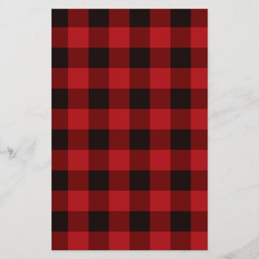 Land rood en zwart kariert briefpapier (Voorkant)