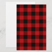 Land rood en zwart kariert briefpapier (Voorkant / Achterkant)