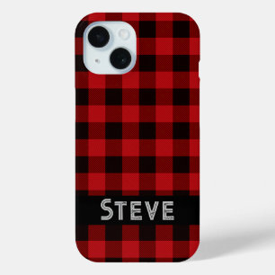 Land rood en zwarte vlecht iPhone 15 case