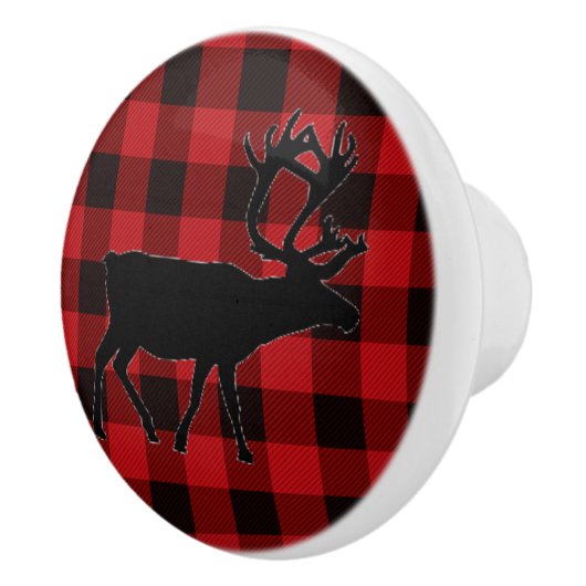 Land rood en zwarte vlecht keramische knop (Rechts)