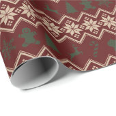 Land Rood Groene Sneeuwvlokken Kerstmis Cadeaupapier (Rol Hoek)