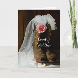 Land Roos Cowboy Boots Wedding Save the Date Aankondiging