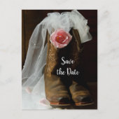 Land Roos Cowboy Boots Wedding Save the Date Aankondigingskaart (Voorkant)
