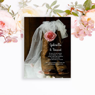 Land Roos Cowboy Boots Wedding Save the Date Magnetische Uitnodiging