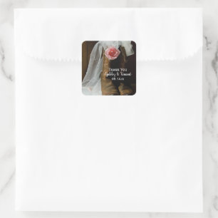 Land Roos Westerne bruiloft Hartelijk dank voor ta Vierkante Sticker