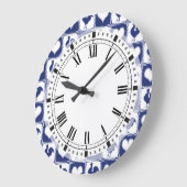 Land Rooster en Hearts Blue en White Boerderij Grote Klok (Hoek)