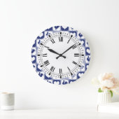 Land Rooster en Hearts Blue en White Boerderij Grote Klok (Huis)