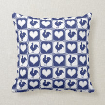 Land Rooster en Hearts Blue en White Boerderij