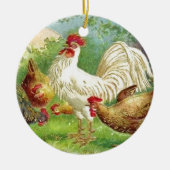  Land Rooster en kippen Keramisch Ornament (Voorkant)