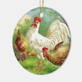  Land Rooster en kippen Keramisch Ornament (Links)