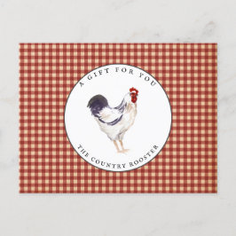 Land Rooster Farmhouse Cadeaubon Briefkaart