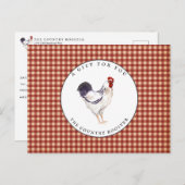 Land Rooster Farmhouse Cadeaubon Briefkaart (Voorkant / Achterkant)