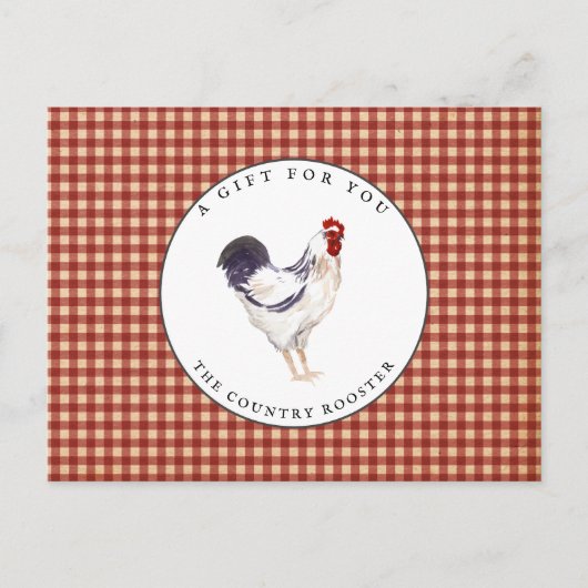 Land Rooster Farmhouse Cadeaubon Briefkaart (Voorkant)