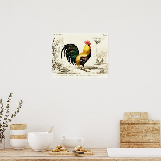 Land Rooster  huiswanddecor Poster (Keuken)