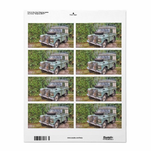 Land Rover Series III 109 Etiket (Full Sheet)