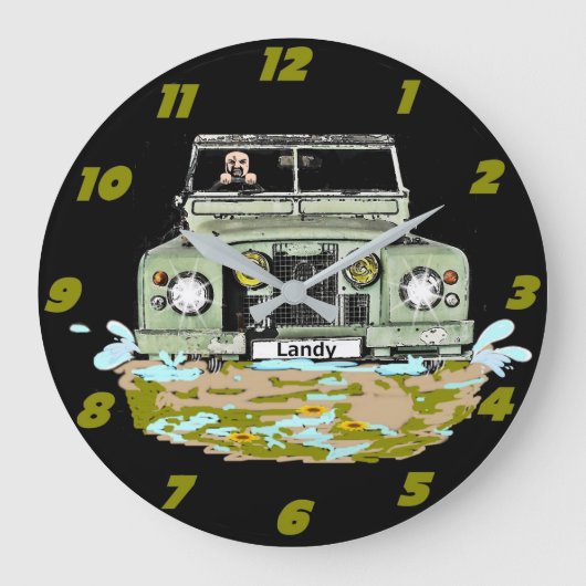 Land Rover Series Wall Clock Grote Klok (Voorkant)