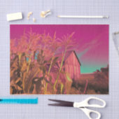 Land Roze Blauwgroen Boerderij voor Abstract lucht Tissuepapier (Craft)