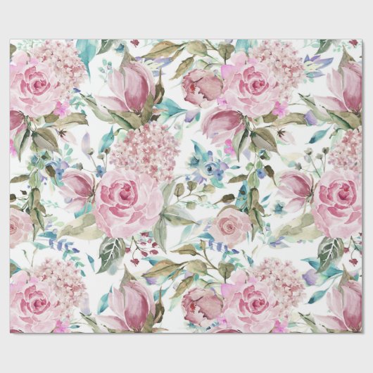  land Roze Blauwgroen lavendel Cadeaupapier (Vlak)