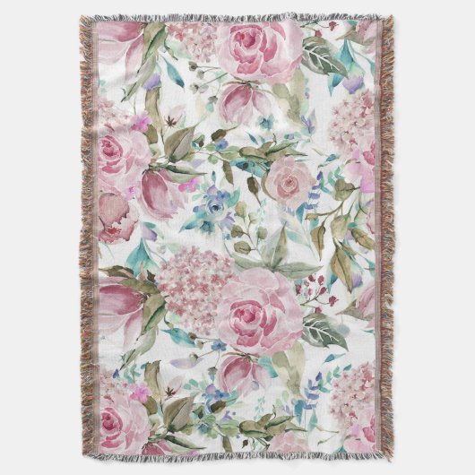  land Roze Blauwgroen lavendel Deken (Voorkant Verticaal)