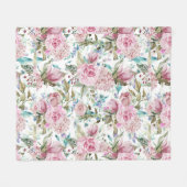  land Roze Blauwgroen lavendel Fleece Deken (Voorkant (Horizontaal))