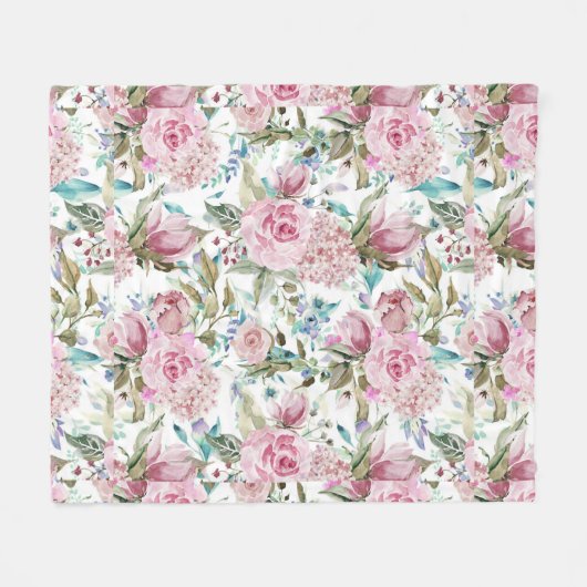  land Roze Blauwgroen lavendel Fleece Deken (Voorkant (Horizontaal))