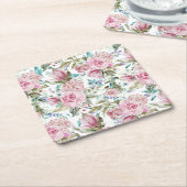  land Roze Blauwgroen lavendel Kartonnen Onderzetters (Schuin)