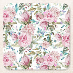  land Roze Blauwgroen lavendel Kartonnen Onderzetters