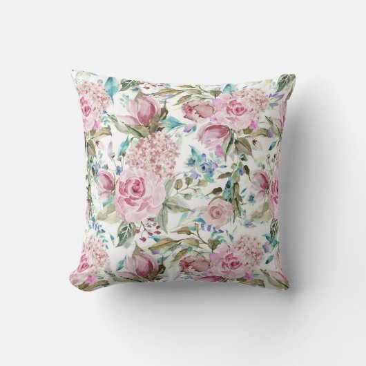  land Roze Blauwgroen lavendel Kussen (Voorkant)