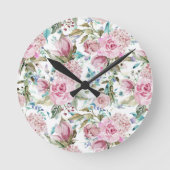  land Roze Blauwgroen lavendel Ronde Klok (Voorkant)