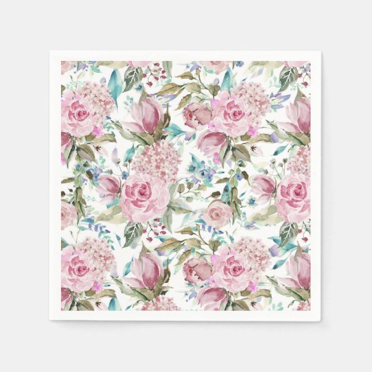  land Roze Blauwgroen lavendel Servet (Voorkant)