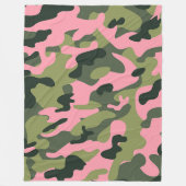 Land Roze Groen Leger Camo Camouflage Patroon Fleece Deken (Voorkant)