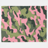Land Roze Groen Leger Camo Camouflage Patroon Fleece Deken (Voorkant (Horizontaal))