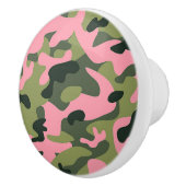 Land Roze Groen Leger Camo Camouflage Patroon Keramische Knop (Rechts)