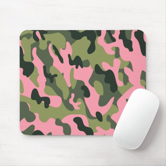 Land Roze Groen Leger Camo Camouflage Patroon Muismat (Met muis)