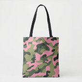 Land Roze Groen Leger Camo Camouflage Patroon Tote Bag (Voorkant)