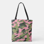 Land Roze Groen Leger Camo Camouflage Patroon Tote Bag (Achterkant)