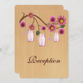 Land Roze Mason Jars Reception Kaart (Voorkant / Achterkant)