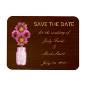 Land Roze Roze Mason Jar sparen de Datum Magnet Magneet (Horizontaal)