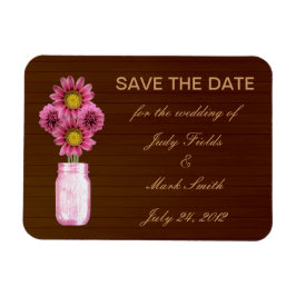 Land Roze Roze Mason Jar sparen de Datum Magnet Magneet