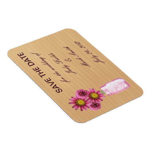 Land Roze Roze Mason Jar sparen de Datum Magnet Magneet (Rechterzijde)