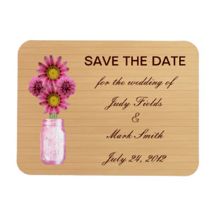 Land Roze Roze Mason Jar sparen de Datum Magnet Magneet