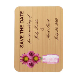 Land Roze Roze Mason Jar sparen de Datum Magnet Magneet