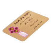 Land Roze Roze Mason Jar sparen de Datum Magnet Magneet (Linkerzijde)