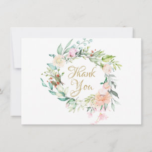 Land Rozen Floral Garland Hartelijk dank Bedankkaart