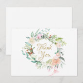 Land Rozen Floral Garland Hartelijk dank Bedankkaart (Voorkant / Achterkant)