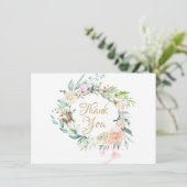 Land Rozen Floral Garland Hartelijk dank Bedankkaart (Staand voorkant)