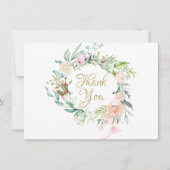 Land Rozen Floral Garland Hartelijk dank Bedankkaart (Voorkant)