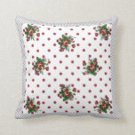 Land Rozen Rode Polka Dot en Rozen Sierkussen<br><div class="desc">©2012 Pollyanna Graphics</div>