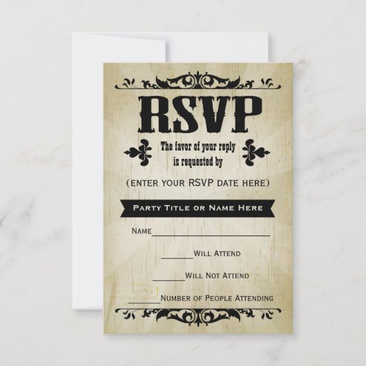  land RSVP Reply Kaarten (Voorkant)