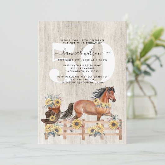 Land Rustic 50e verjaardag Kaart (Staand voorkant)